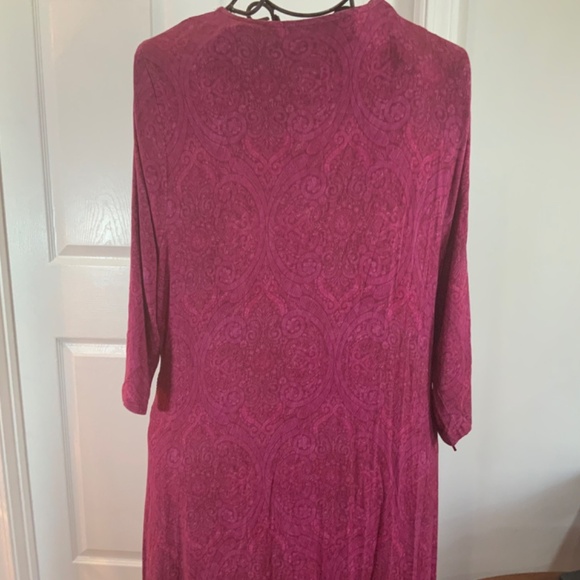 Soft Surroundings Magenta Pink Hyannis Maxi Long Sleeve Dress Size 3X - Picture 7 of 11